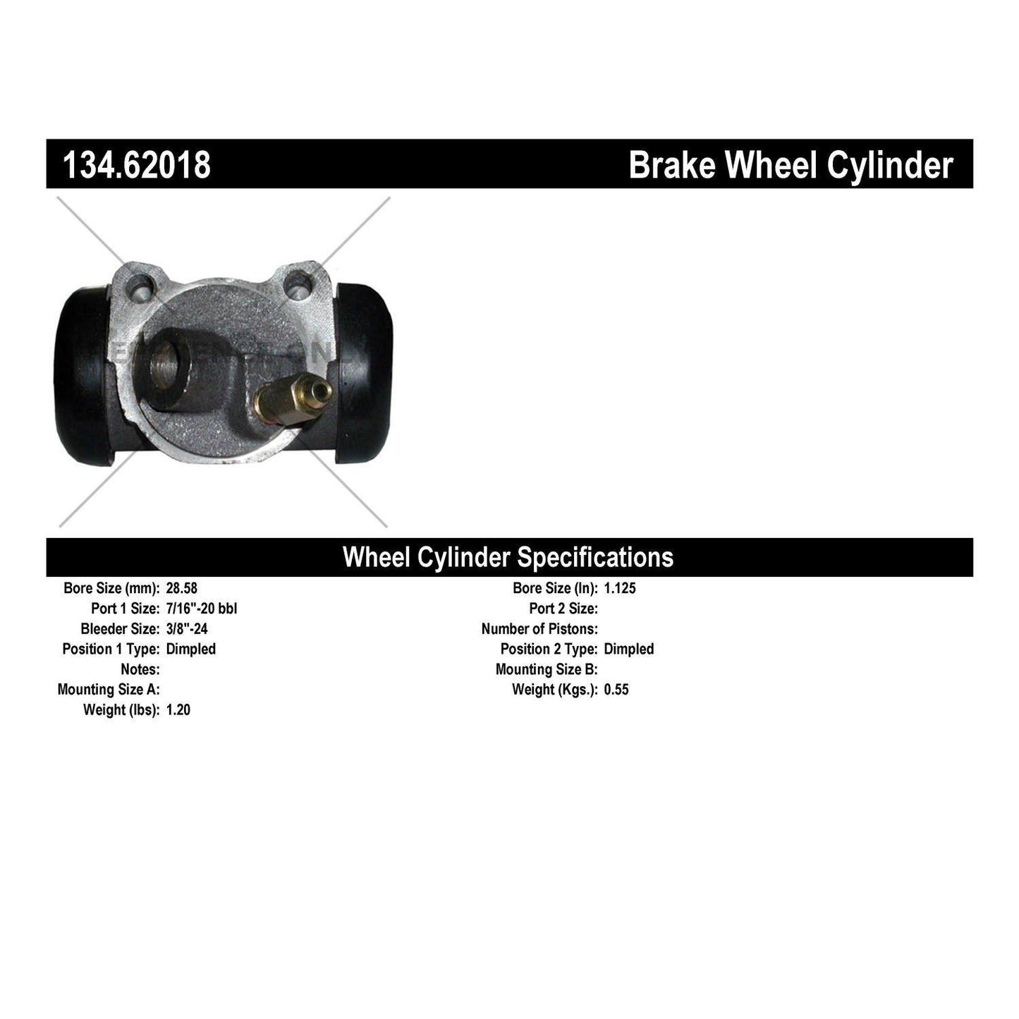 Stoptech Centric Premium Wheel Cylinder - Front L/R 134.62018
