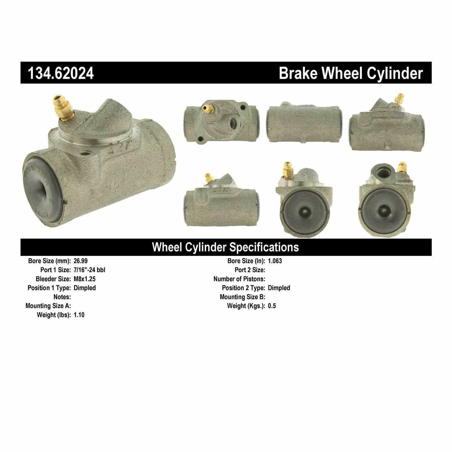 Stoptech Centric Premium Wheel Cylinder - Front Right 134.62024