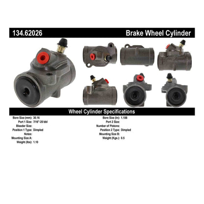 Centric Parts Drum Brake Wheel Cylinder Premium for 1965-1968 Pontiac Acadian, Beaumont, Bonneville, Catalina, Executive, Grand Prix, Laurentian, Star Chief, Strato-Chief 134.62026