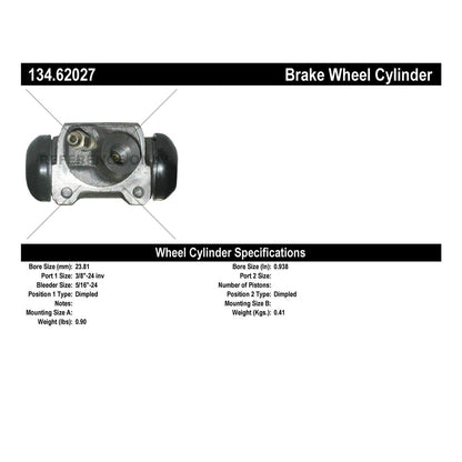 Centric Parts Drum Brake Wheel Cylinder Premium for 1965-1969 Chevrolet Corvair 134.62027