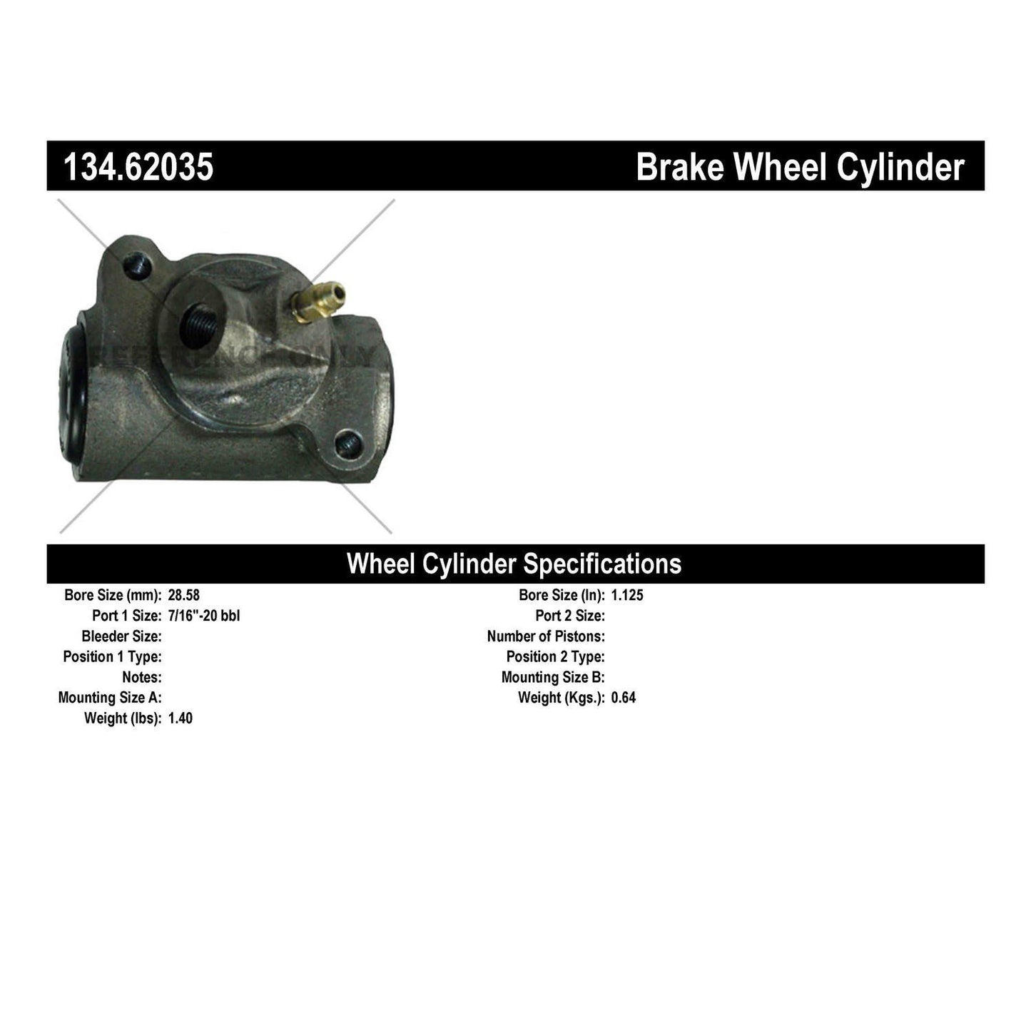 Centric Parts Drum Brake Wheel Cylinder Premium for 1974-1967 Pontiac Acadian Catalina Executive Grand Prix