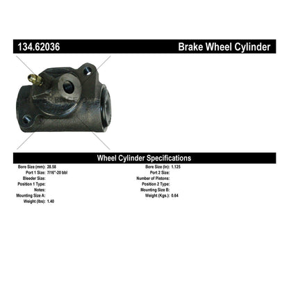 Centric Parts Premium Drum Brake Wheel Cylinder for 1974-1967 Pontiac Acadian Catalina Executive Grand Prix Strato-Chief 134.62036