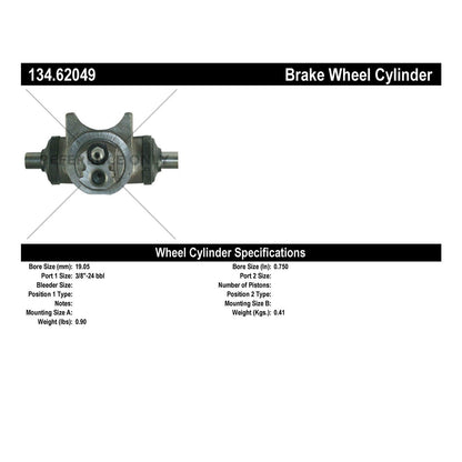 Centric Parts Drum Brake Wheel Cylinder Premium for 1984-1992 Chevrolet Camaro Pontiac Firebird 134.62049