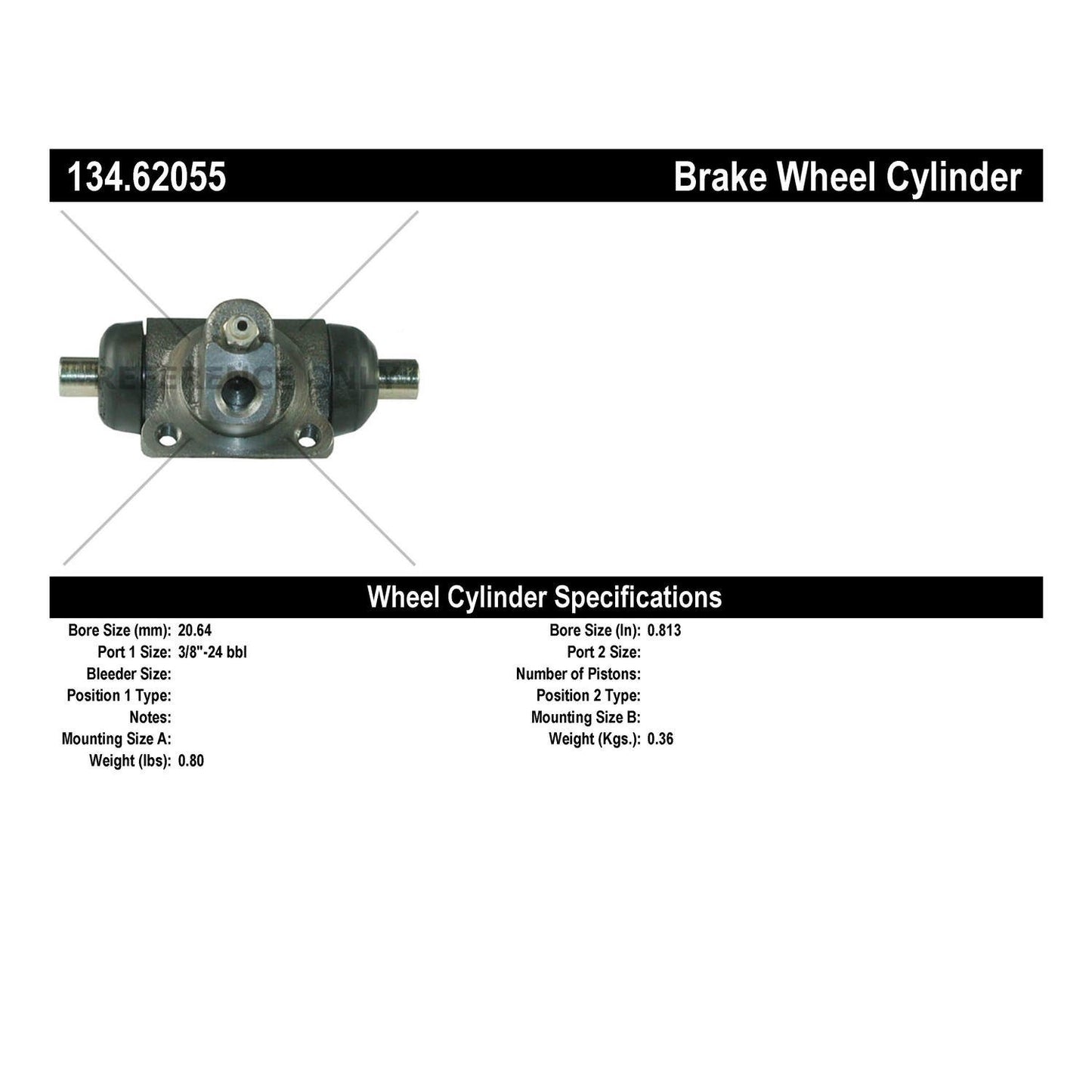 Centric Parts Drum Brake Wheel Cylinder Premium for 1988-1992 Buick Century 134.62055