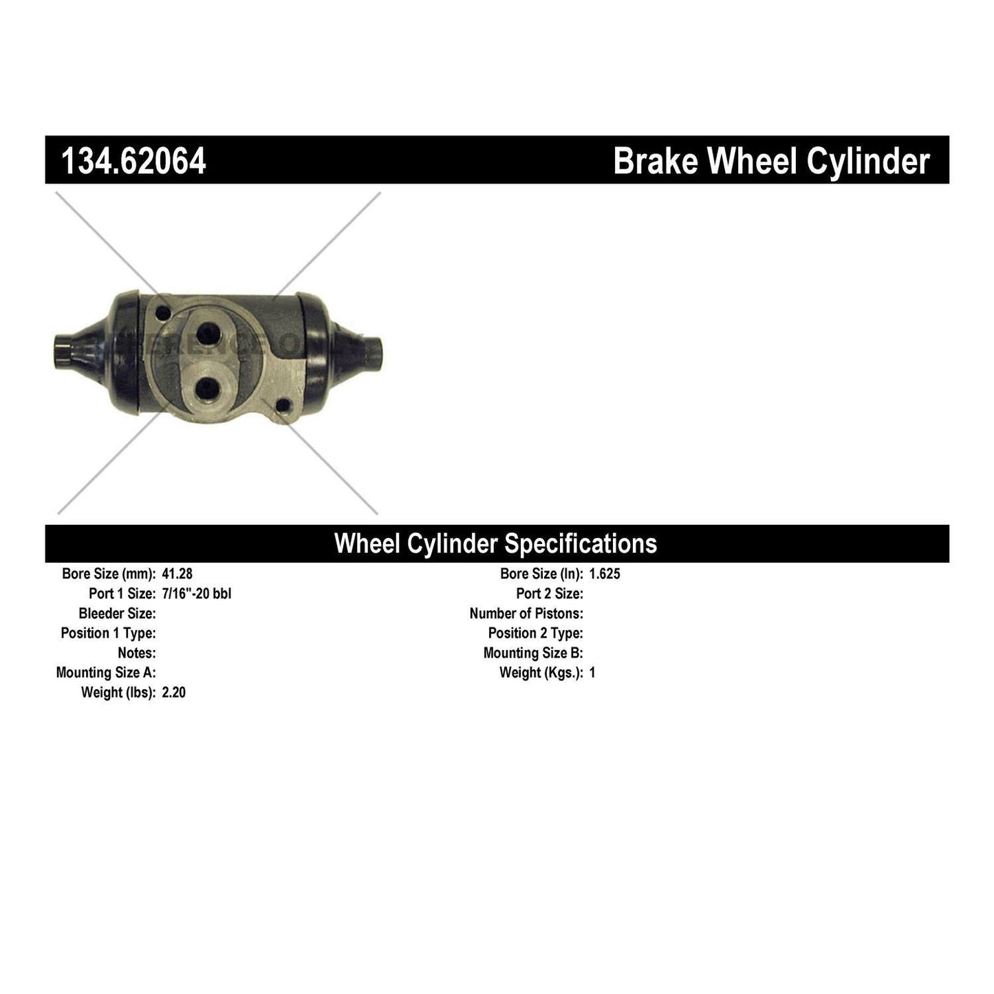 Centric Parts Drum Brake Wheel Cylinder Premium for 1956-1957 134.62064