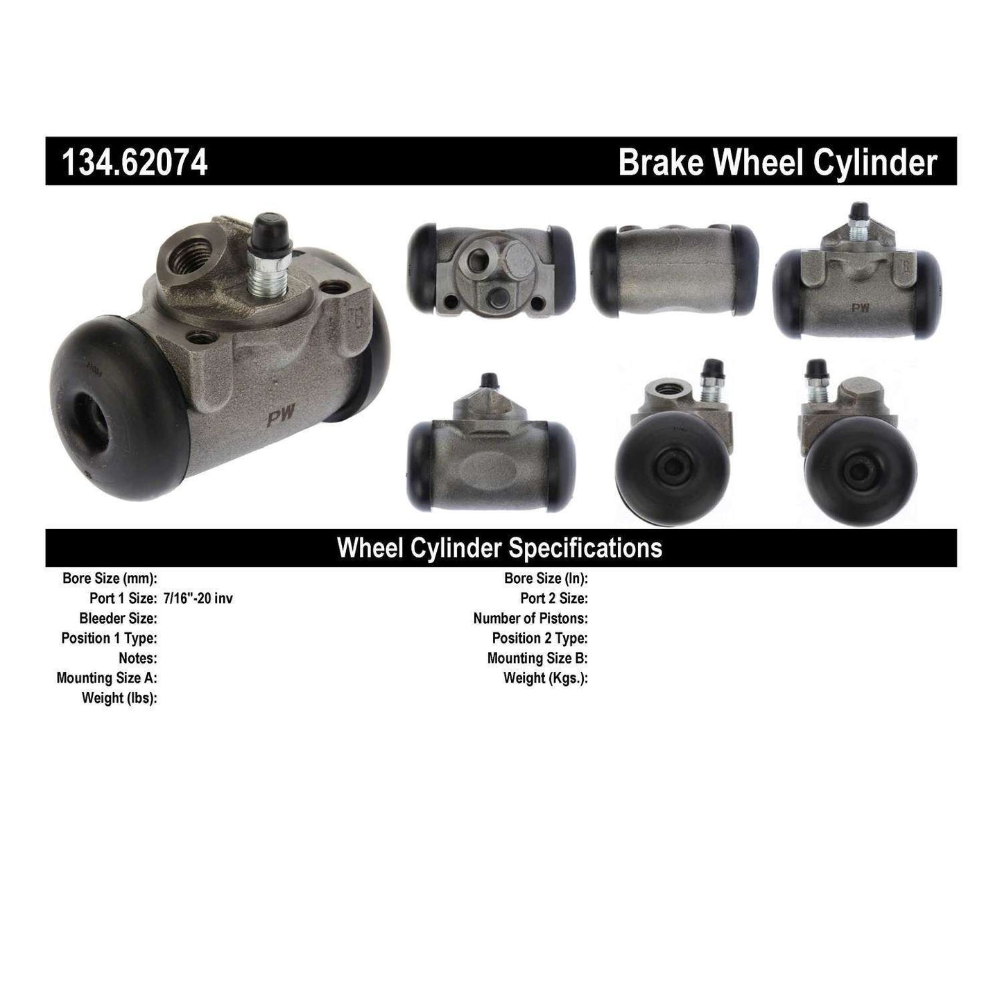 Centric Parts Drum Brake Wheel Cylinder Premium for 1961-1964 Pontiac Acadian, Beaumont, Bonneville, Catalina, Grand Prix, Laurentian, Star Chief, Strato-Chief, Ventura 134.62074