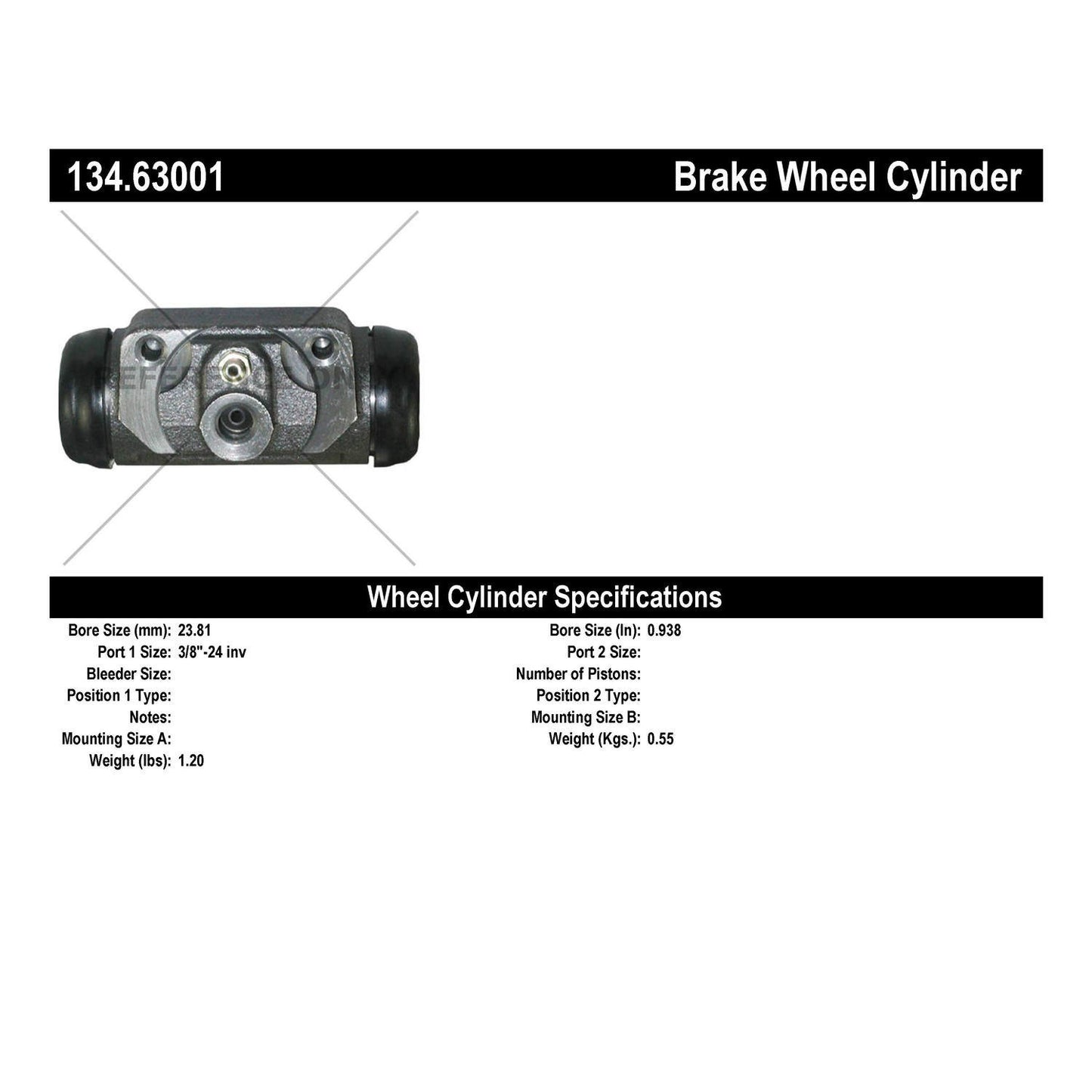 Stoptech Centric Premium Wheel Cylinder - Rear 134.63001
