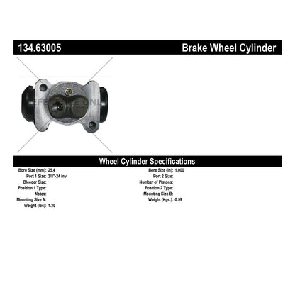 Centric Parts Drum Brake Wheel Cylinder Premium for 1965-1970 AM Ambassador, Marlin, Rebel 134.63005