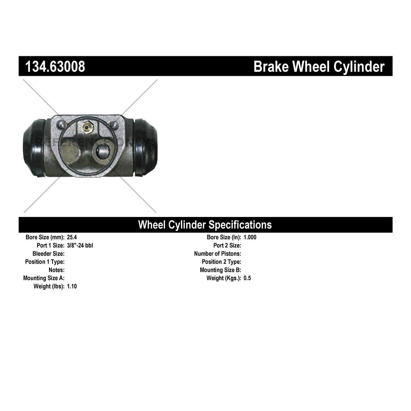 Stoptech Centric Premium Wheel Cylinder - Front Right 134.63008
