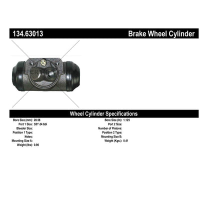 Centric Parts Drum Brake Wheel Cylinder Premium for 1964-1976 American Motors Models 134.63013