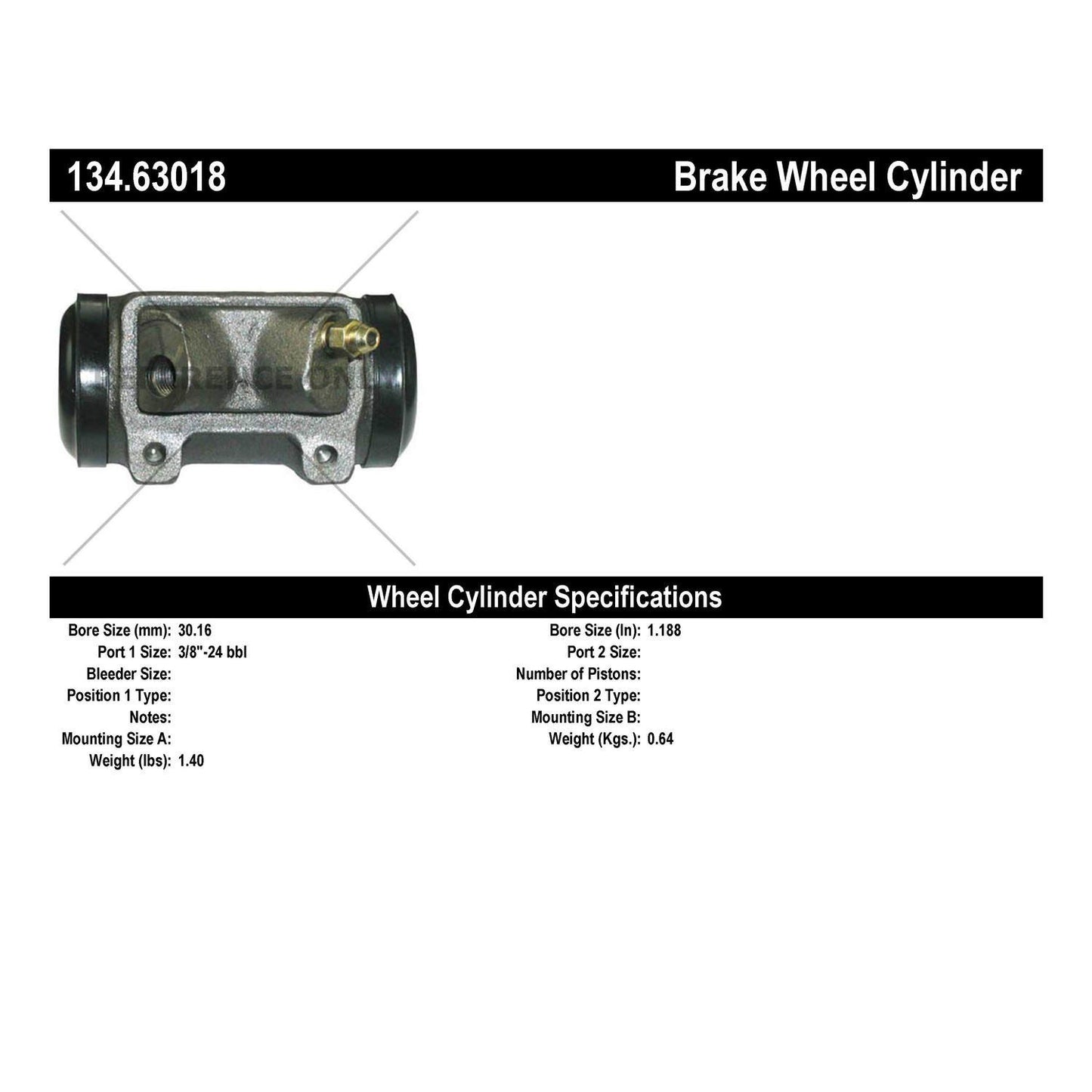 Centric Parts Premium Drum Brake Wheel Cylinder for 1970-1971 Chrysler 300 Newport New Yorker Town & Country 134.63018
