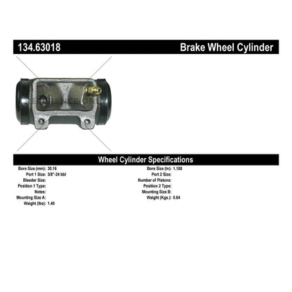 Centric Parts Premium Drum Brake Wheel Cylinder for 1970-1971 Chrysler 300 Newport New Yorker Town & Country 134.63018