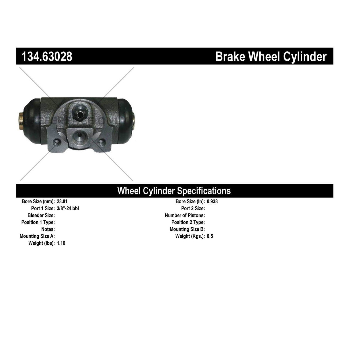 Centric Parts Premium Wheel Cylinder 134.63028