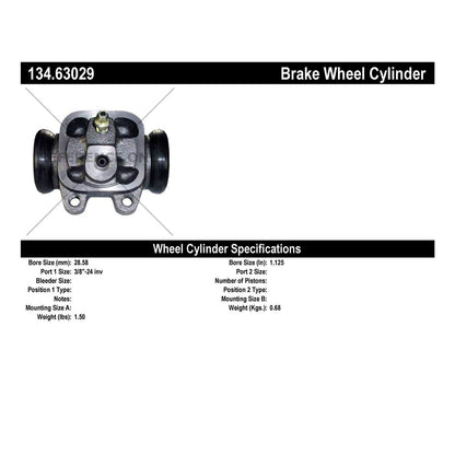 Centric Parts Drum Brake Wheel Cylinder Premium for 1956-1962 Chrysler Imperial, Newport, New Yorker, Saratoga, Windsor, Dodge Polara, Plymouth Belvedere, Fury, Savoy, Suburban 134.63029