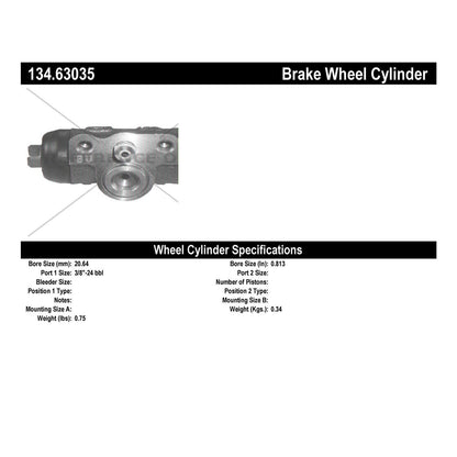 Centric Parts Drum Brake Wheel Cylinder Premium with OE style replacement for 2007-2009 Chrysler Sebring, 2008-2009 Dodge Avenger, 2007-2012 Caliber, 2009-2017 Jeep Compass, 2008-2017 Patriot 134.63035