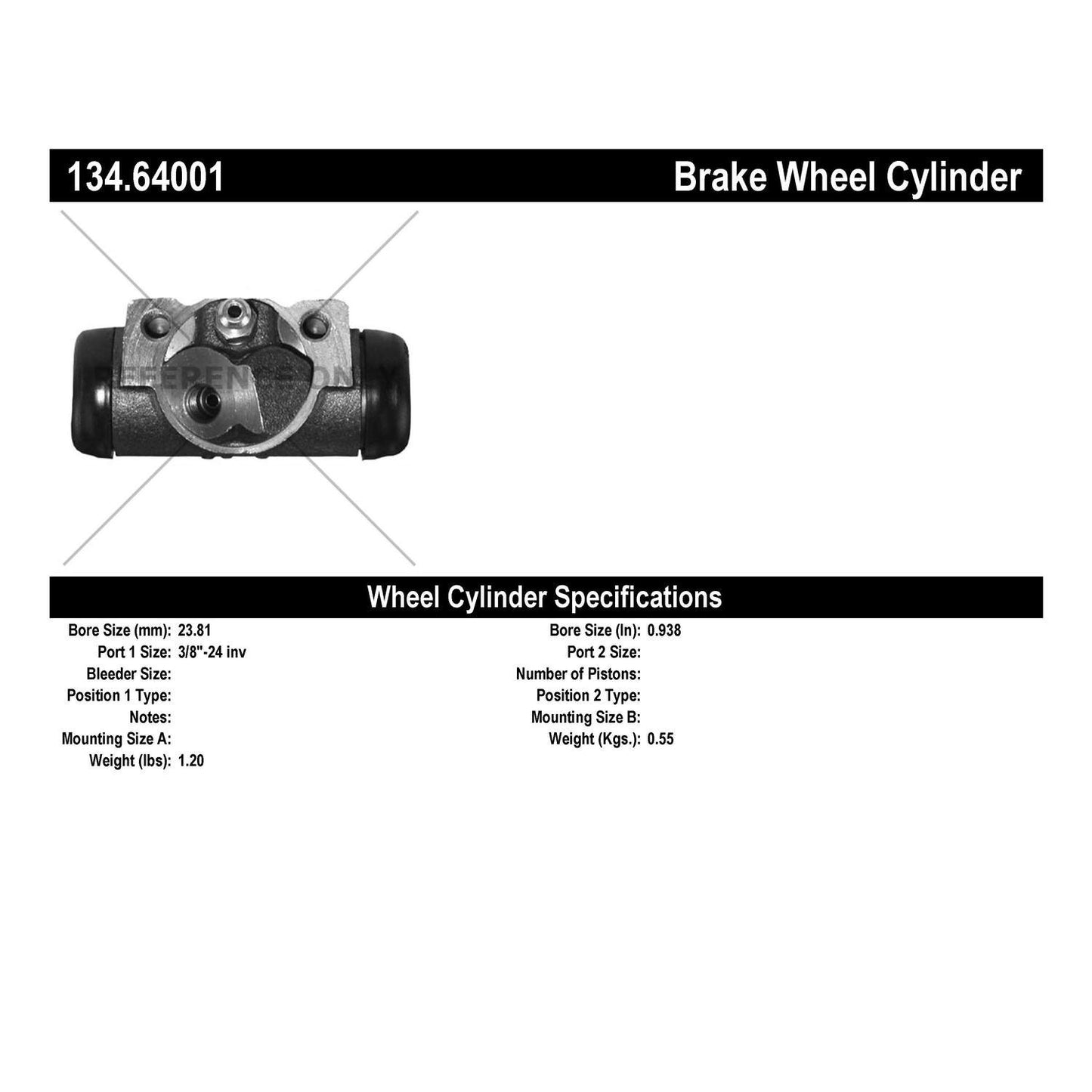 Stoptech Centric Premium Wheel Cylinder - Rear L/R 134.64001