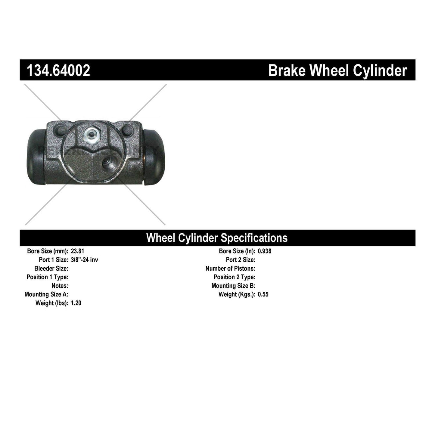 Stoptech Centric Premium Wheel Cylinder - Rear L/R 134.64002