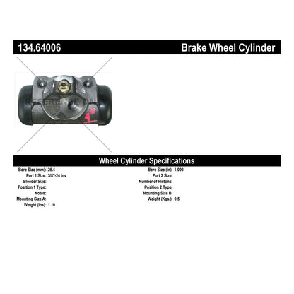 Centric Parts Drum Brake Wheel Cylinder Premium for 1950-1970 Buick Models 134.64006