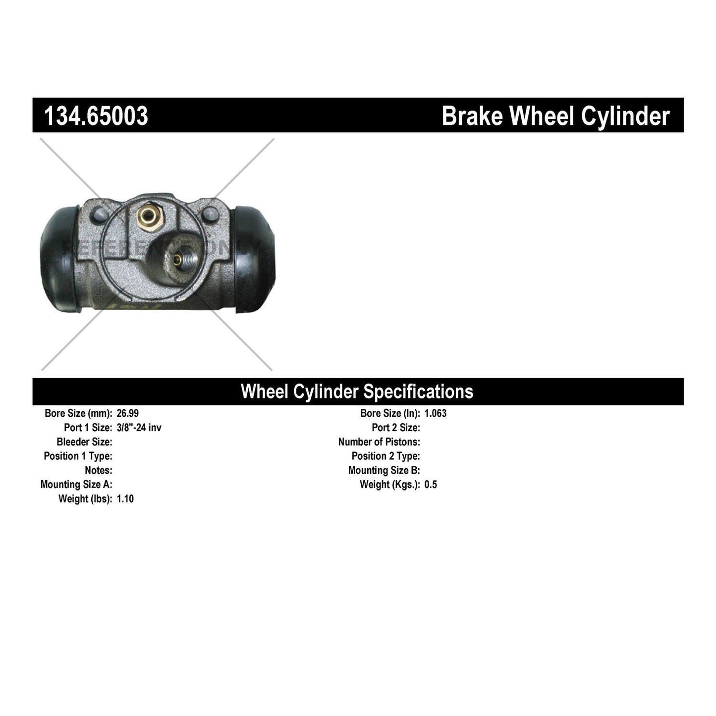 Centric Parts Drum Brake Wheel Cylinder with Brass Inserts for OE Style Replacement 134.65003