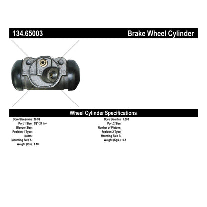 Centric Parts Drum Brake Wheel Cylinder with Brass Inserts for OE Style Replacement 134.65003