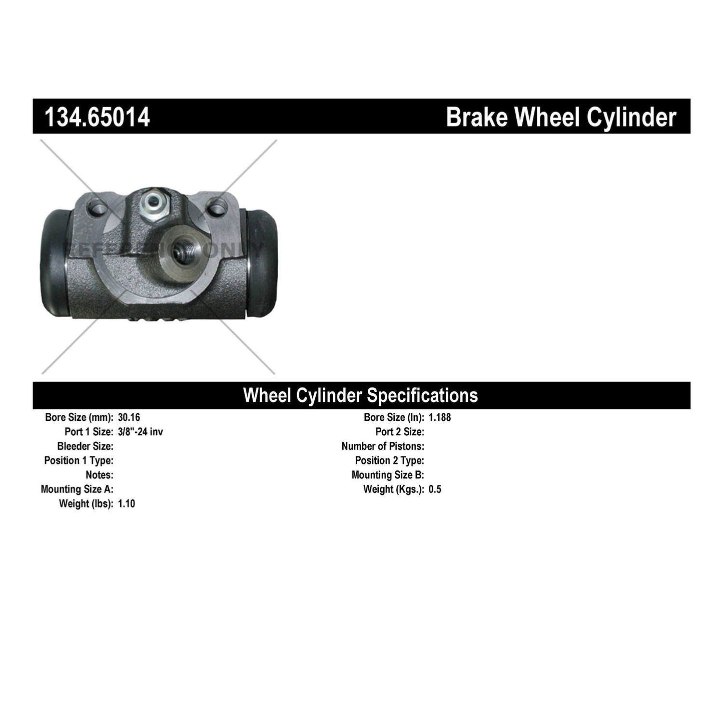 Stoptech Centric Premium Wheel Cylinder - Front/Rear Right 134.65014