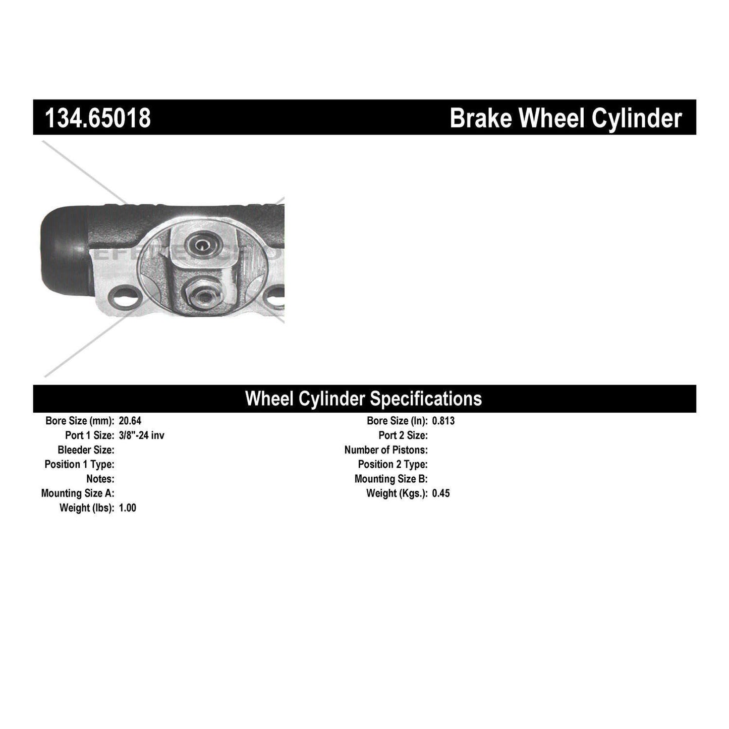 Centric Parts Drum Brake Wheel Cylinder Premium with Brass Inserts and Aluminum Castings for 2000-2009 Ford Ranger 2000-2010 Mazda B-Series 134.65018