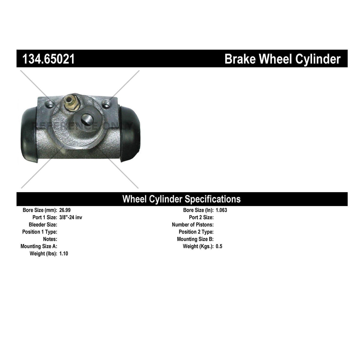 Centric Parts Drum Brake Wheel Cylinder Premium for 1961-1964 Ford F-100 Part Number 134.65021