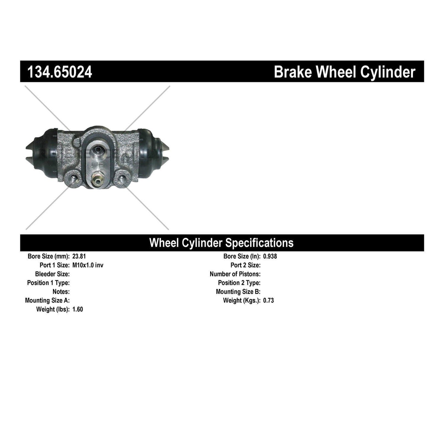Stoptech Centric Premium Wheel Cylinder - Rear 134.65024