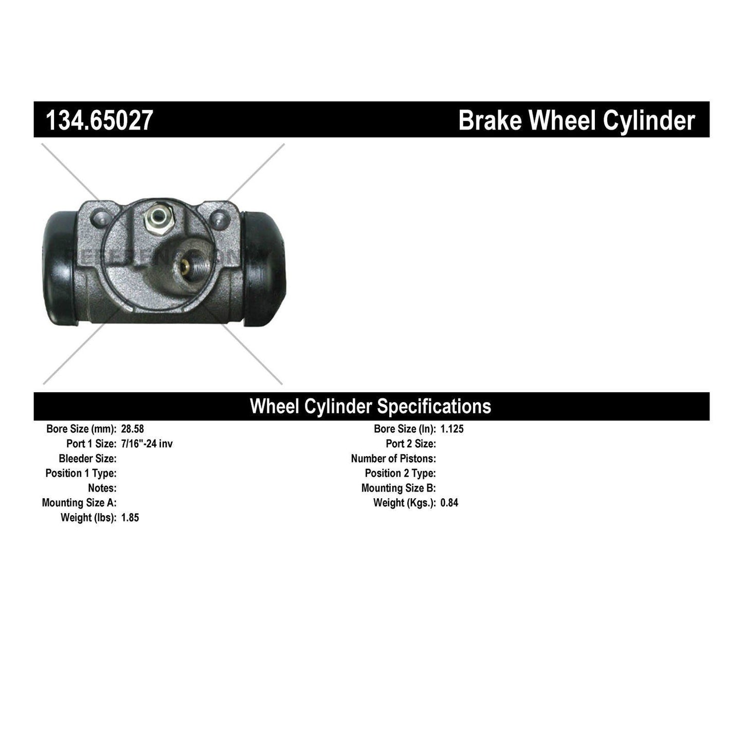 Stoptech Centric Premium Wheel Cylinder - Rear Right 134.65027