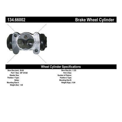 Centric Parts Premium Drum Brake Wheel Cylinder for 1961-1962 Chevrolet C10 Pickup K10 P10 Suburban Hudson Jet Jeep Gladiator 134.66002