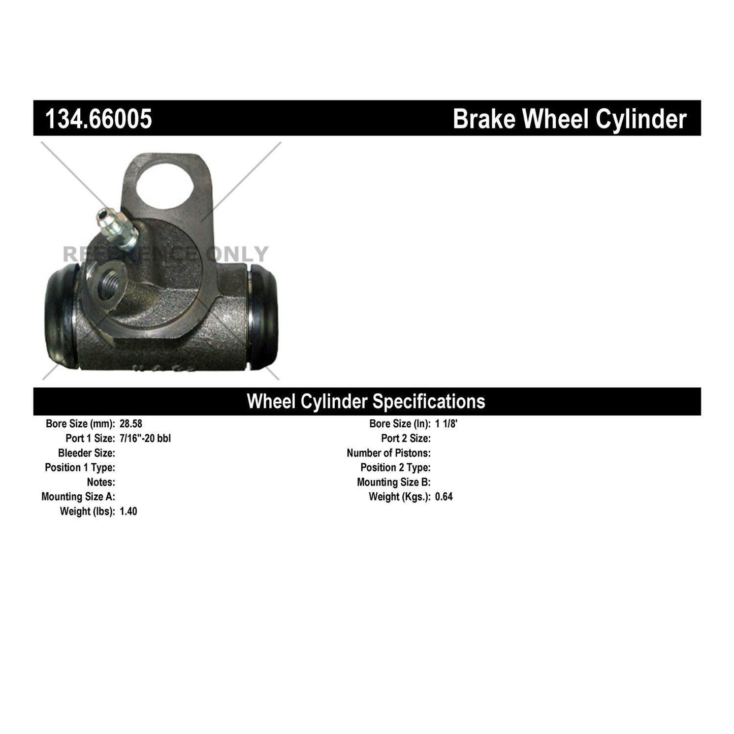 Centric Parts Drum Brake Wheel Cylinder Premium for 1964-1971 Chevrolet C10 Pickup Suburban G10 Van P10 Series GMC 1000 134.66005
