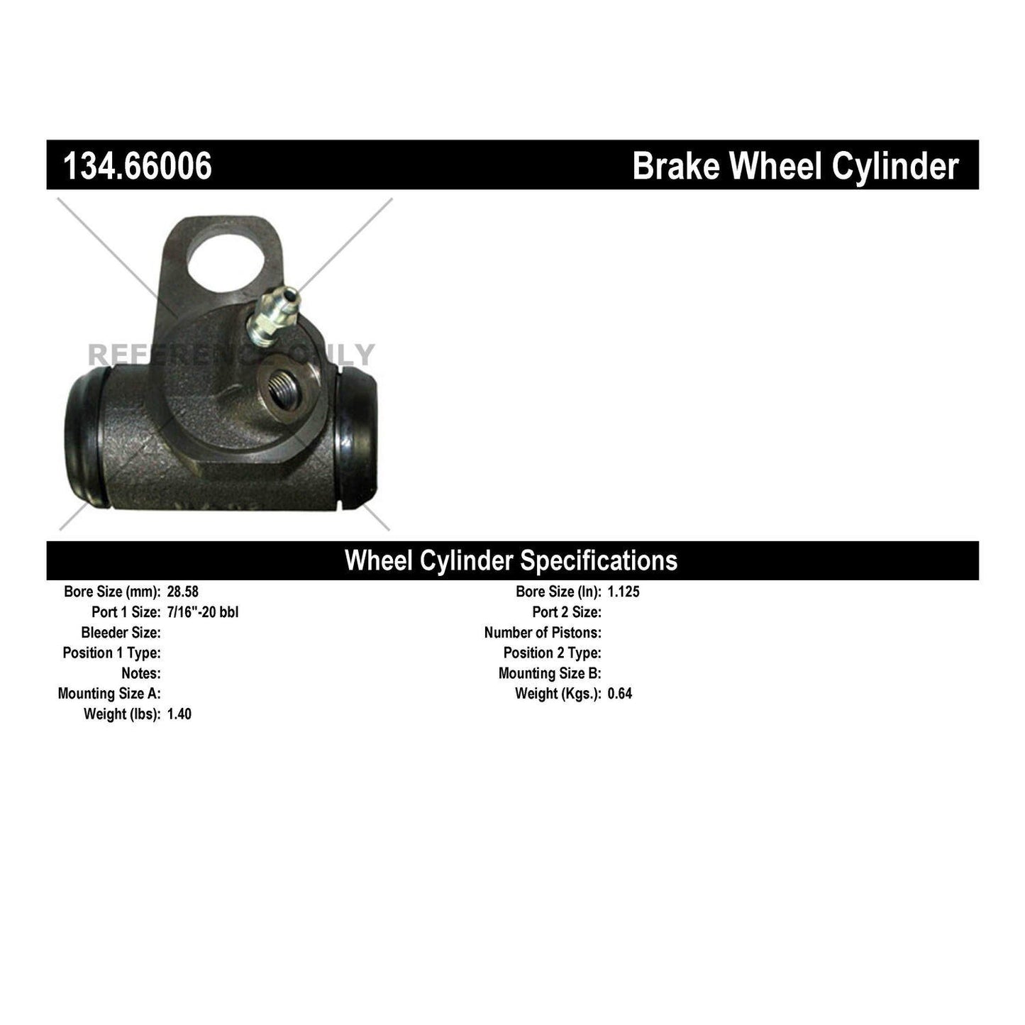 Centric Parts Drum Brake Wheel Cylinder Premium for 1964-1971 Chevrolet C10 Pickup 134.66006