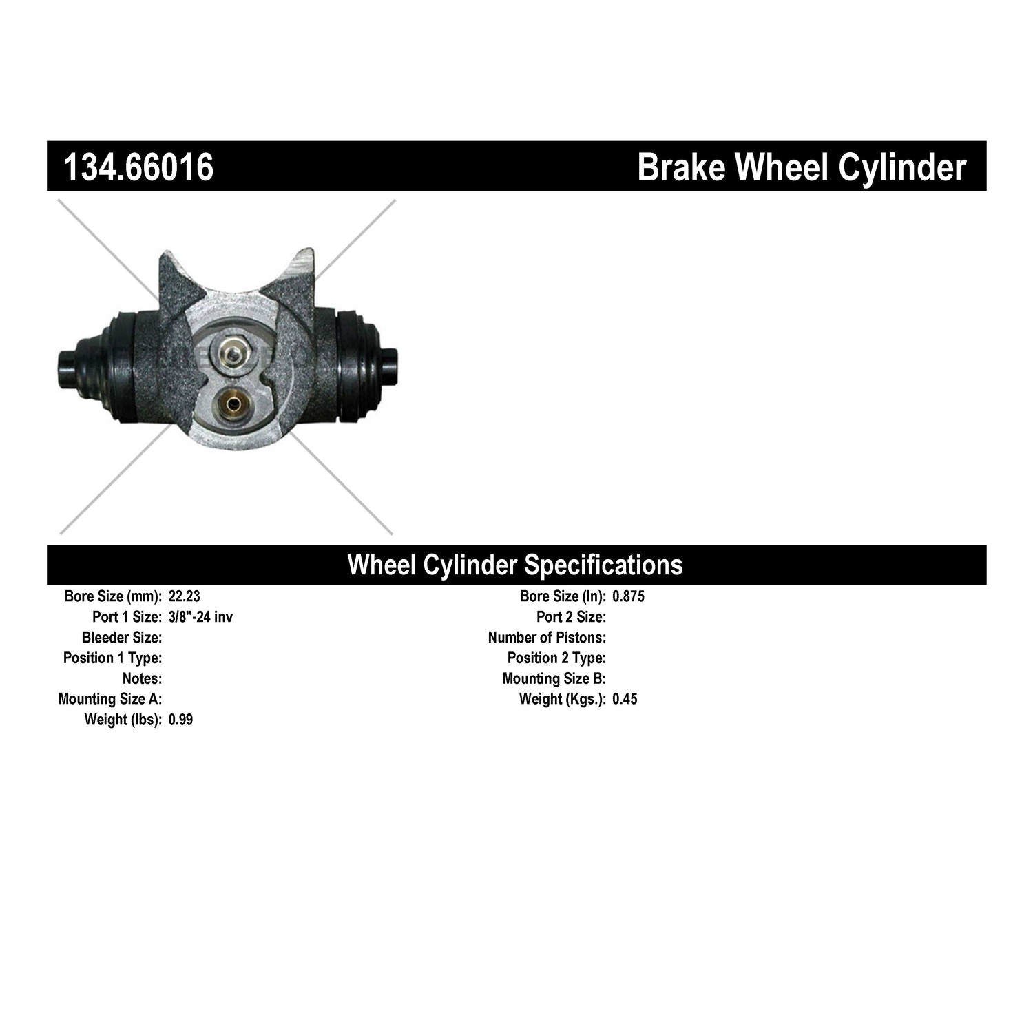 StopTech Premium Wheel Cylinder 134.66016