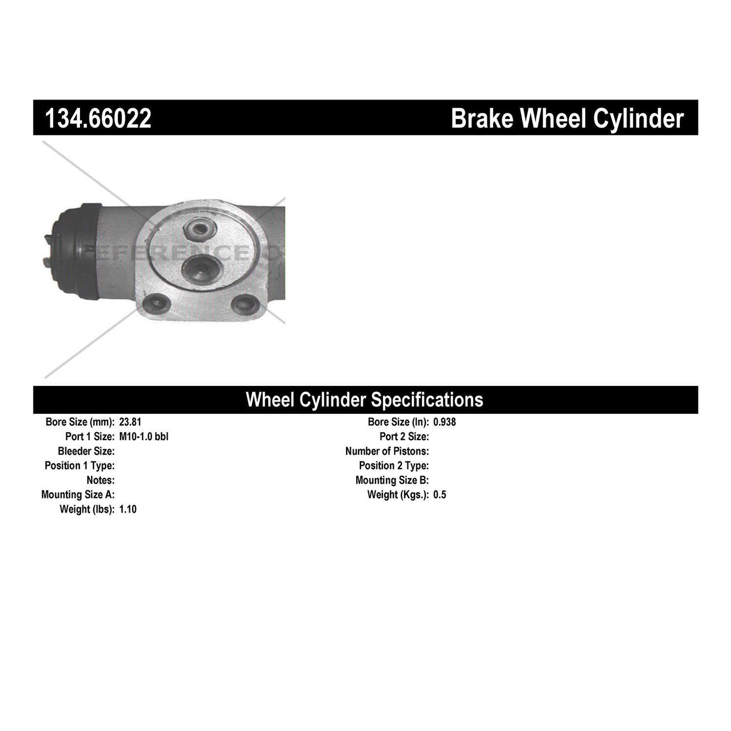 Centric Parts Drum Brake Wheel Cylinder Premium with OE style replacement 134.66022