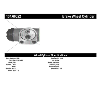 Centric Parts Drum Brake Wheel Cylinder Premium with OE style replacement 134.66022