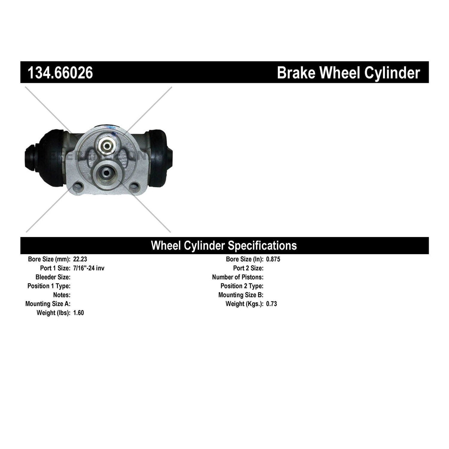 Centric Parts Drum Brake Wheel Cylinder Premium OE style replacement 134.66026
