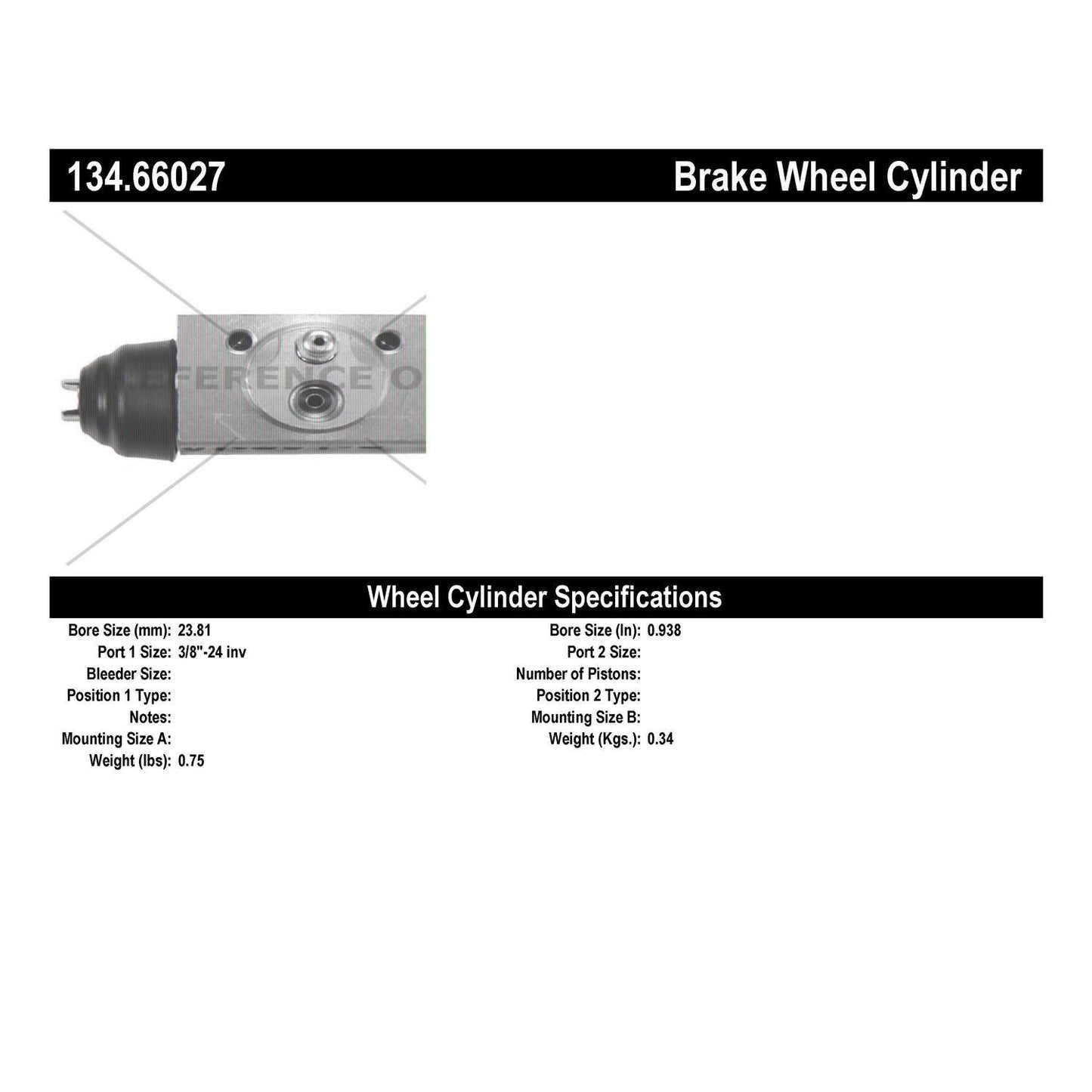 Centric Parts Drum Brake Wheel Cylinder Premium with OE style replacement 134.66027