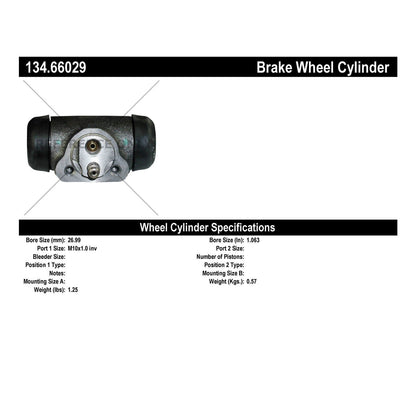 Centric Parts Drum Brake Wheel Cylinder Premium with OE style replacement 134.66029