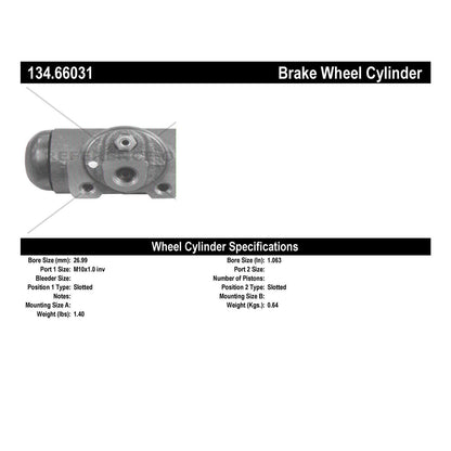 Centric Parts Drum Brake Wheel Cylinder Premium with OE style replacement 134.66031
