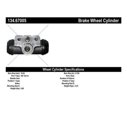 Stoptech Centric Premium Wheel Cylinder - Rear 134.67005