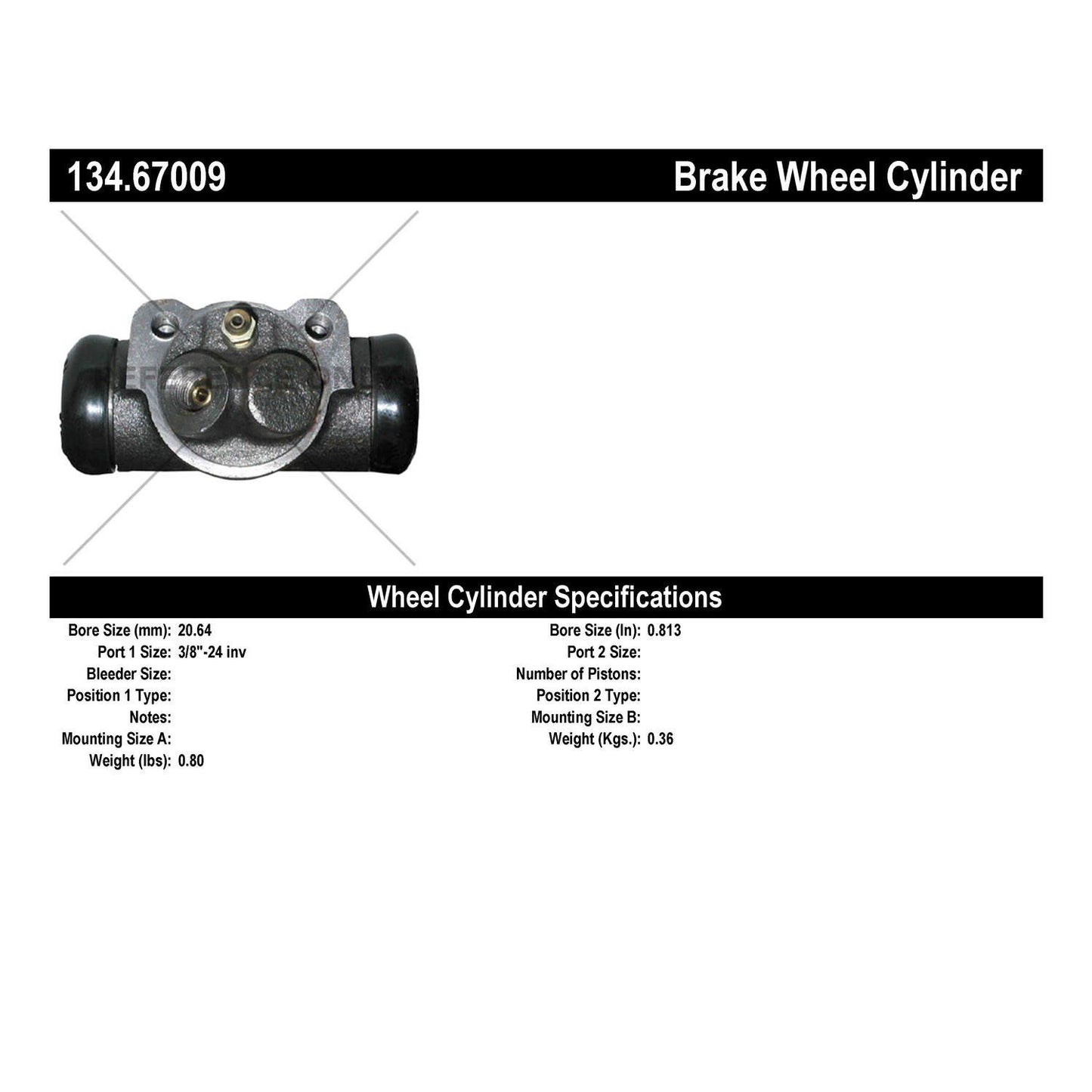 Centric Parts Drum Brake Wheel Cylinder Premium with OE style replacement 134.67009