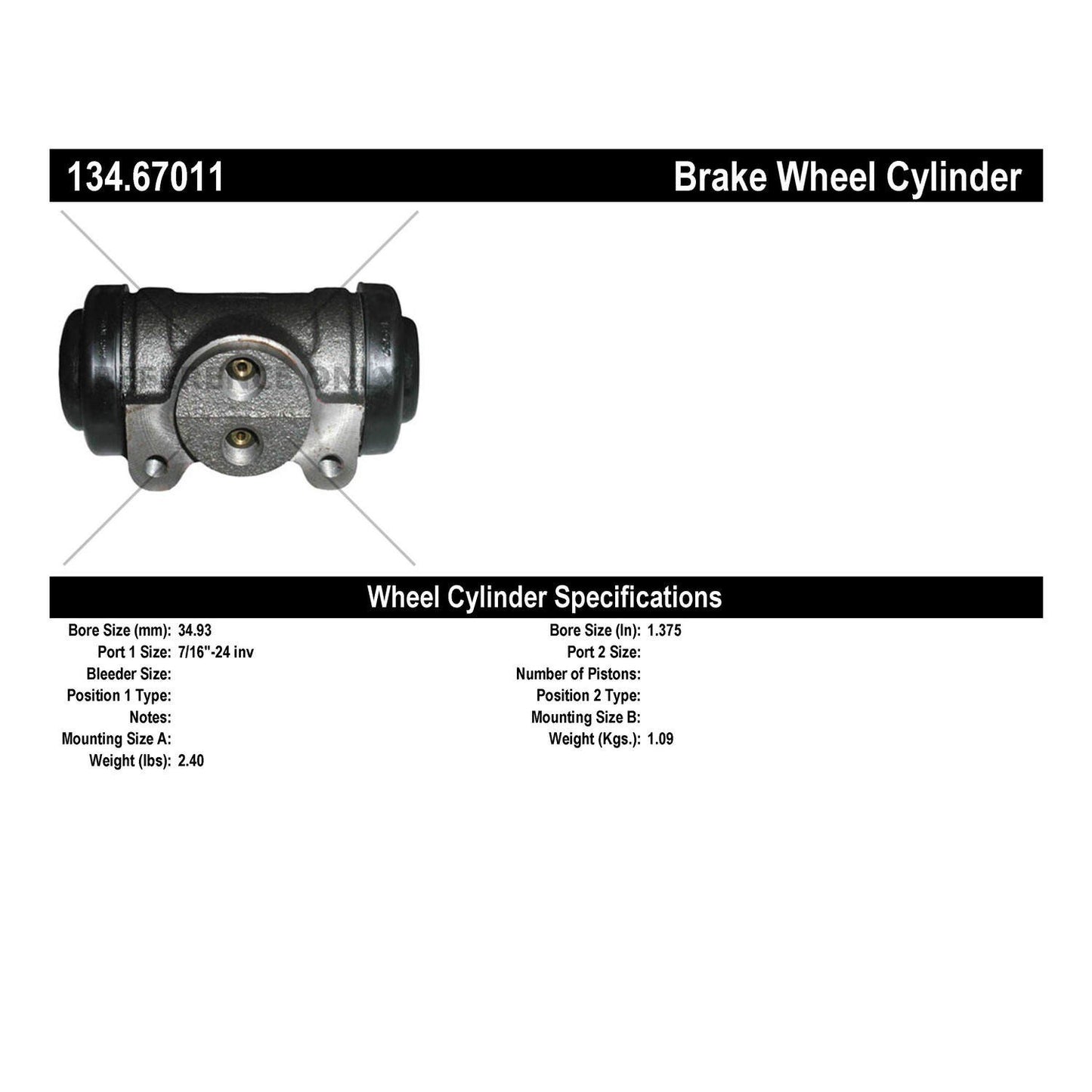 Centric Parts Drum Brake Wheel Cylinder Premium with OE style replacement 134.67011