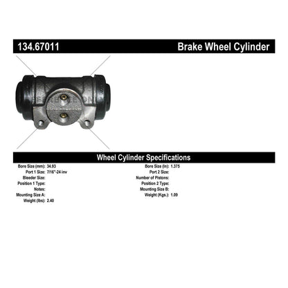Centric Parts Drum Brake Wheel Cylinder Premium with OE style replacement 134.67011