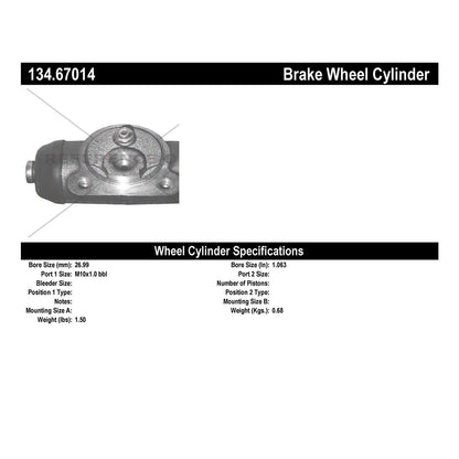 Centric Parts Drum Brake Wheel Cylinder Premium with OE style replacement 134.67014