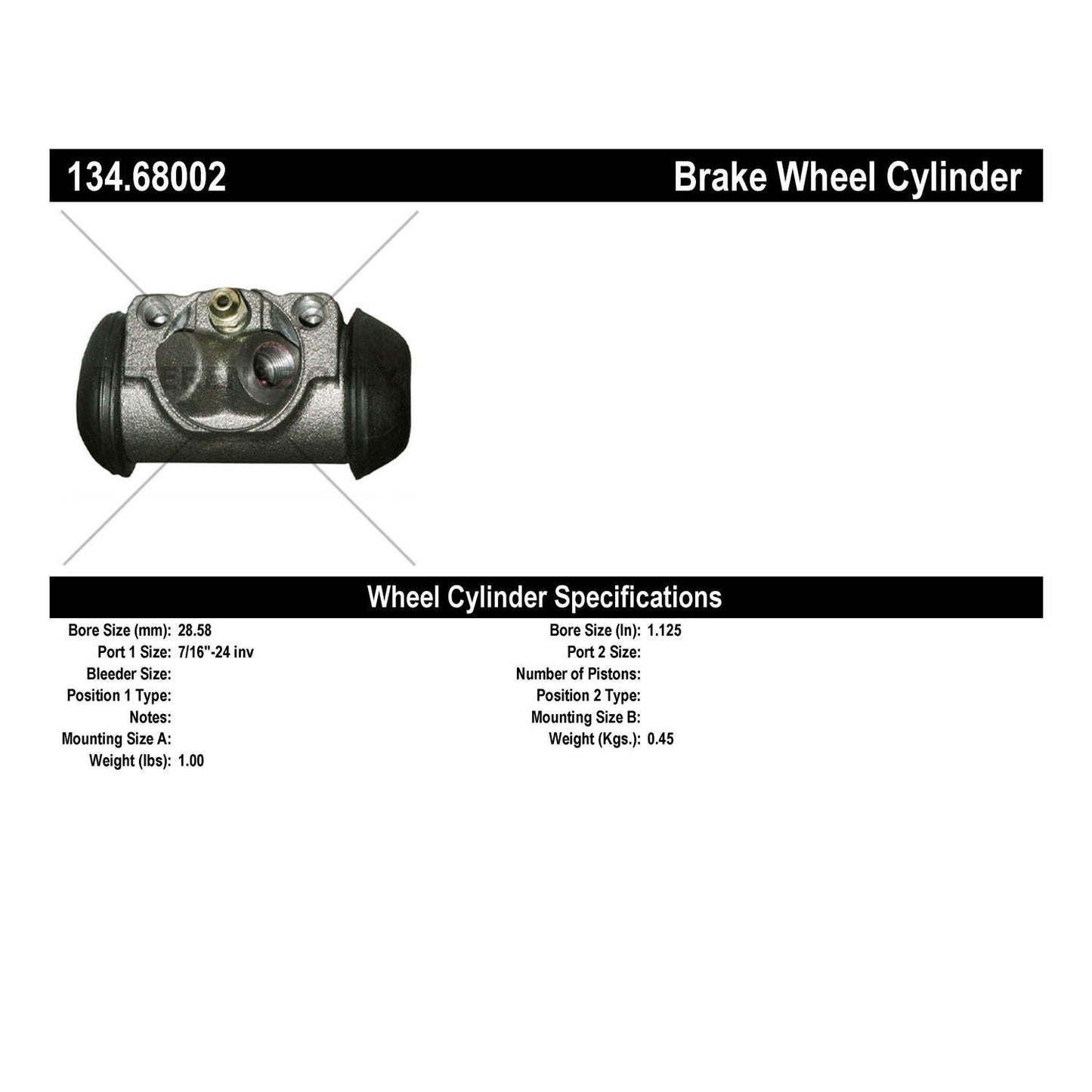 Centric Parts Drum Brake Wheel Cylinder Premium with OE style replacement 134.68002