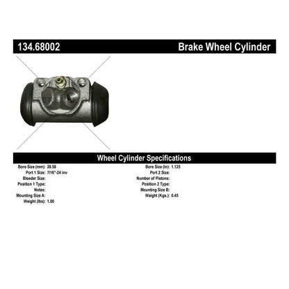 Centric Parts Drum Brake Wheel Cylinder Premium with OE style replacement 134.68002