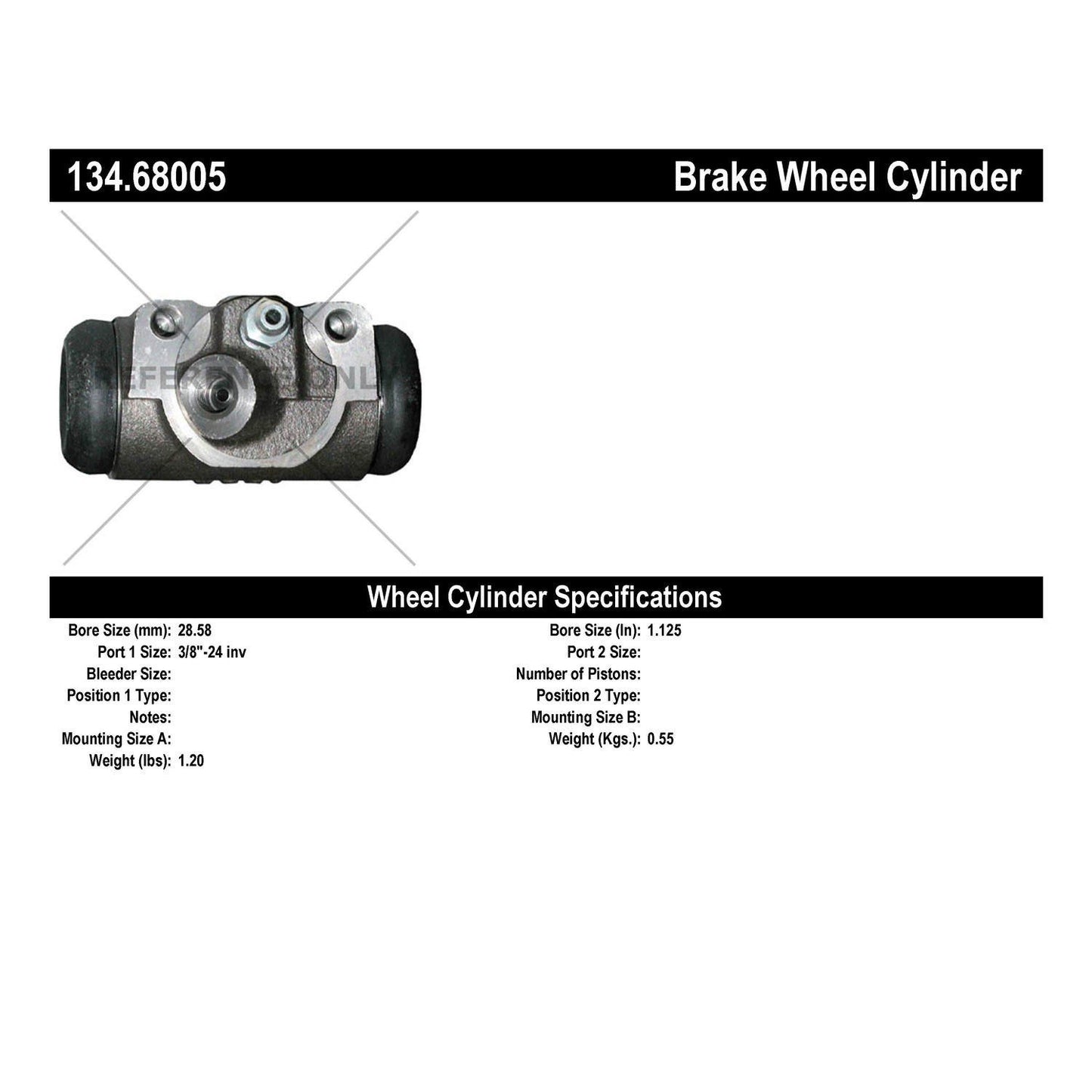Centric Parts Drum Brake Wheel Cylinder Premium with OE style replacement 134.68005