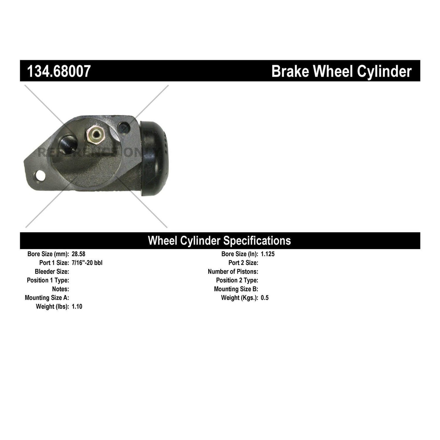 Centric Parts Drum Brake Wheel Cylinder Premium with OE style replacement 134.68007