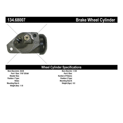 Centric Parts Drum Brake Wheel Cylinder Premium with OE style replacement 134.68007