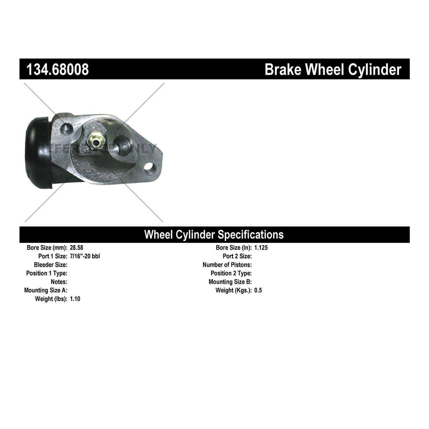 Centric Parts Drum Brake Wheel Cylinder Premium with OE style replacement 134.68008